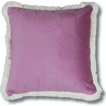 Polštář Dekorativní Polštář s výplní 40x40 samet s třásněmi