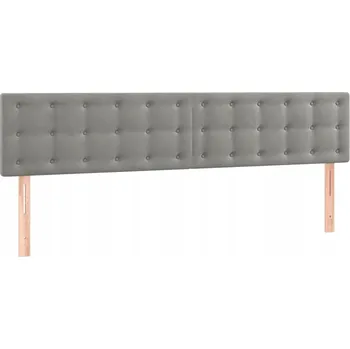 Čela postele, 2 ks, světle šedá, 90x5x78/88 cm, samet