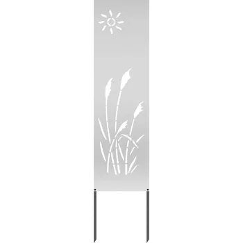 Truhlík vidaXL Soukromí na zahradě Stříbrná 32 x 140 cm Pozinkovaná ocel [876208]