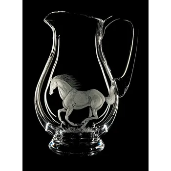 Džbán 1,5l s rytinou koně - ručně ryté (broušené)