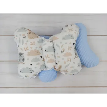 Polštář Protišokový Polštář Nika&Tymi s motýlem, modrý