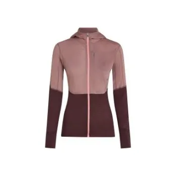 Icebreaker Wmns 200 Realfleece Descender LS Zip Hood, Summit/Java/Acid Pink/Cb