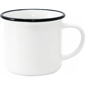 Stolování AveTECH Smaltovaný plechový hrnek 500 ml bílý/černý lem