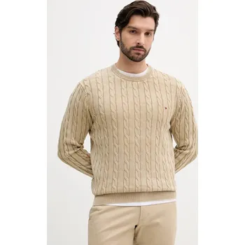 Pánský svetr Bavlněný svetr Tommy Hilfiger pánský, zelená barva, MW0MW39524 01A, vel. XL