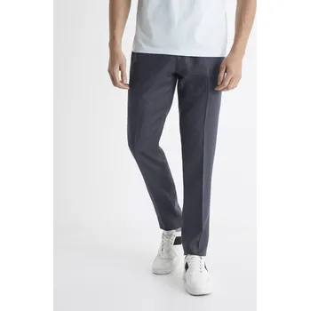 Pánské kalhoty Celio Lněné oblekové kalhoty - Pánské Celio šedá 1920060
