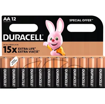 Článková baterie Alkalická baterie Duracell AA (R6) 12 ks