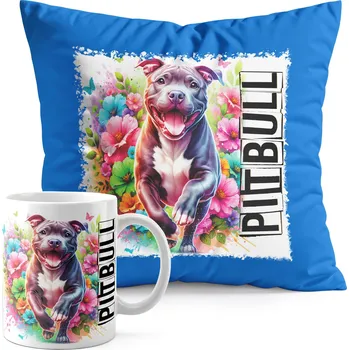 SADA HRNEK + POLŠTÁŘ MODRÝ - PES PSI PSÍK PLEMENO PITBULL