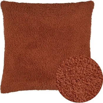 Dekorativní polštářek Dekorační povlak na polštář MONTREAL 40x40 cm oranžový, kožíšek medvídka teddy, malý polštářek