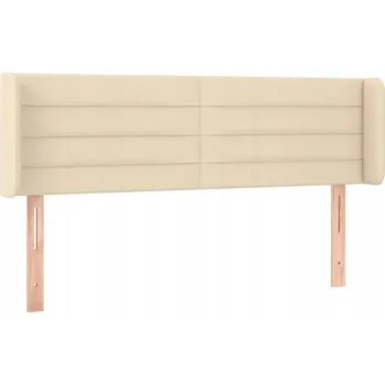 Čelo postele s ušima, krémové, 147x16x78/88 cm, látka