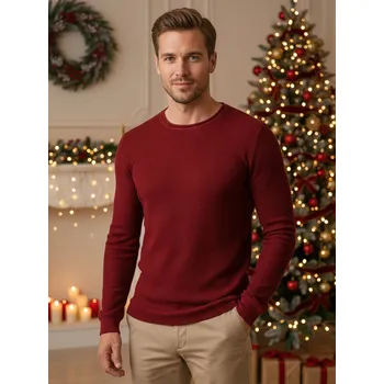 Pánský svetr Pánský svetr Dstreet WX2294z Barva: Bordó, Velikost: XL