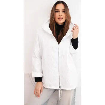Dámská bunda Kesi Dámská jarní prošívaná bunda s kapucí a zipem žlutá Barva: Bílá, Velikost: UNI