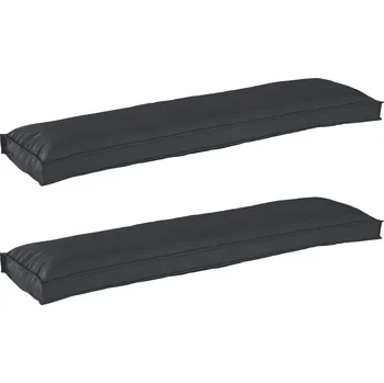 Podsedák vidaXL Sada polštářů na paletu 2 pcs Černá 150 x 40 x 8 cm [42001712]