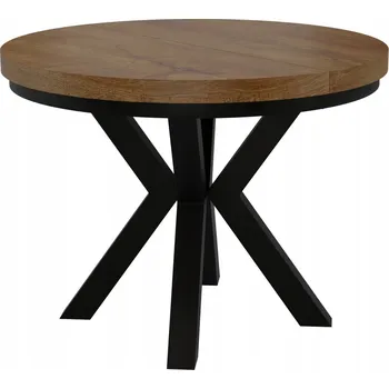 Jídelní stůl STŮL KULATÝ ROZKLÁDACÍ NOHA KOV OBÝVACÍ POKOJ KUCHYNĚ 100cm+2x50cm