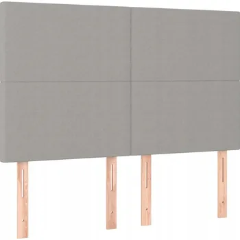 Čelo postele světle šedé 144x118 cm, 4 ks