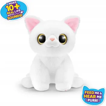 plyšák KOČKA KOTĚ Interaktivní Mluvící PLYŠÁK 17cm Sada pro Koťátko BÍLÁ KOTĚ