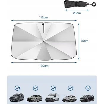 Stínítko do auta SLUNEČNÍ CLONA DEŠTNÍK UV OCHRANA DO AUTA PROTI SLUNCI 4X4 SUV