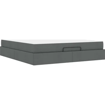 Postel vidaXL Rám postele s matrací s matrací 2 pcs Tmavě Šedá textil [3399509]