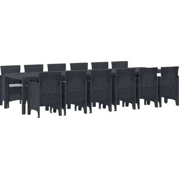 Zahradní sestava vidaXL Zahradní jídelní souprava 13 pcs Antracit Ratan Polt [3378774]