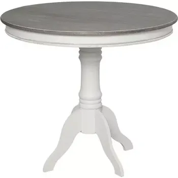 Jídelní stůl Kulatý jídelní stůl Rimini 90 cm z masivu bílý/tmavě hnědý