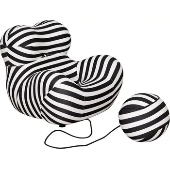 Křeslo Designové křeslo Nua s podnožkou bílé/černé