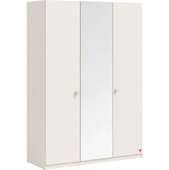 Šatní skříň Třídveřová šatní skříň se zrcadlem Vendella - béžová