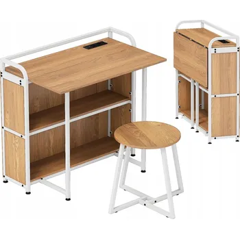 Psací stůl Obdélníkový psací stůl Costway 90 x 55 x 83 cm, odstíny hnědé