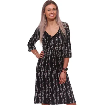 Dámské noční prádlo Luxusní dámská košilka s tříčtvrtečním rukávem 1D1286 černá xl