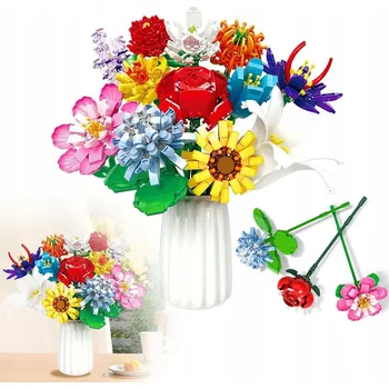 ostatní stavebnice STAVEBNICE KVĚTINY KYTICE BOTANICALS 1064 DÍLŮ KONSTRUKČNÍ RŮŽE LILIE ORCHIDEJ