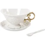Šálek na čaj I-WARES, s podšálkem a lžičkou, zlatá, Seletti - doprava zdarma od 2999 Kč