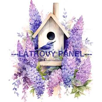 Látkový panel - Levandule - LE-128 Velikost: 20x20cm, Materiál: Kočárkovina