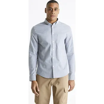 Pánská košile Celio Košile Baxford regular střih - Pánské Celio šedá 1873329