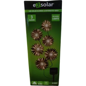 Vánoční dekorace Ezsolar Světelný řetěz LED Solar Flower Gold – 6x teplá bílá LED Nové