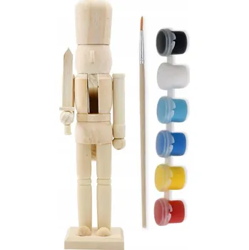 Dřevěná hračka Dřevěná figurka Louskáček - sada na malování, kreativní Dárek