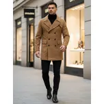 Pánský kabát zimní kamelový Dstreet CX0362 Barva: Hnědá, Velikost: L