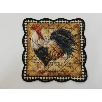 Nákupní taška Textilní prostírání na stůl čtverec 18,5 cm - černé - kohout č.4