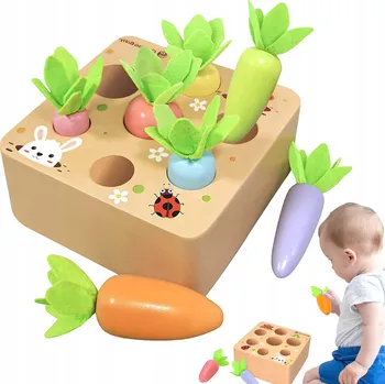Dřevěná hračka MONTESSORI DŘEVĚNÁ HRAČKA TŘÍDĚNÍ TVARŮ MRKEV