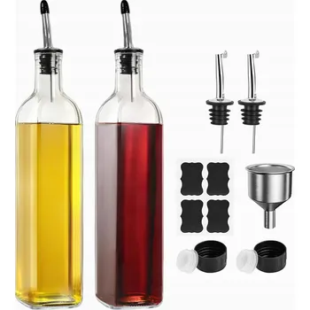 Nádoba na olej a ocet Skleněná lahvička na Olivový Olej s Dávkovačem 500ml, Kuchyňská Nádoba na Olej Ocet