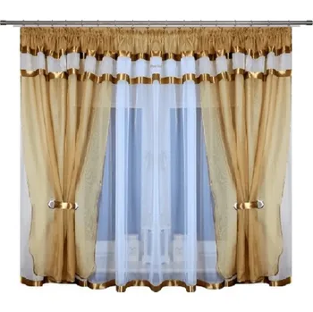 Záclona BytoTex Voálová kusová záclona se závěsem Alena cappuccino 400x150 cm