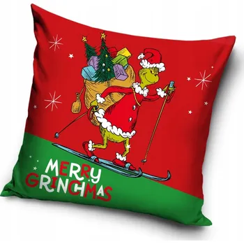 Povlak na polštářek Povlak na polštář sametový polštář Grinch 40x40 vánoční
