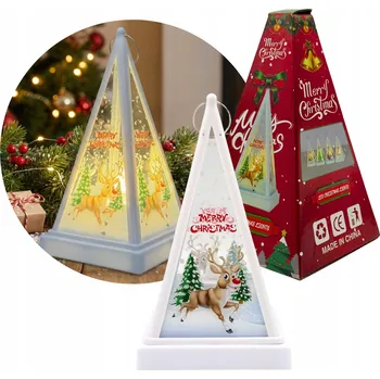 Vánoční dekorace Vánoční dekorace LED lucerna 17 cm na baterie Bílá Sob Vánoce