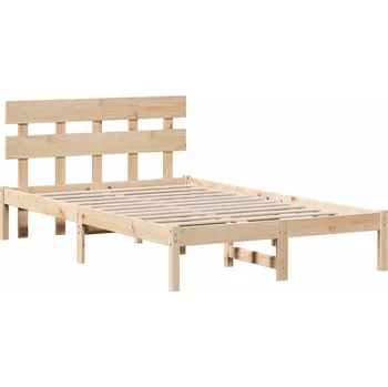 Postel vidaXL Rám postele s čelo Hnědá 120 x 200 cm Masivní borové dřevo [872164]