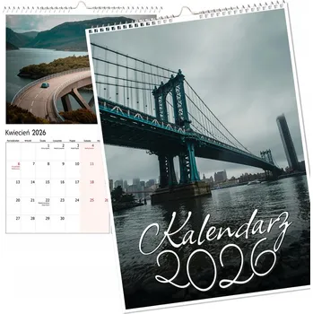 Kalendář NÁSTĚNNÝ KALENDÁŘ 2026 VELKÝ NOTES MOSTY ŘEKY MOST A4