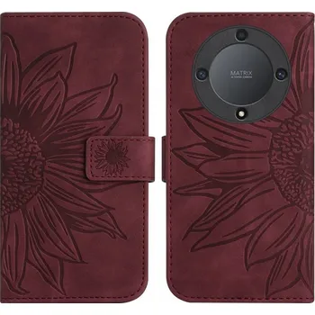 Příslušenství pro tablet VSECHNONAMOBIL 56694 ART SUN FLOWER Peněženkové pouzdro s řemínkem Honor Magic5 Lite bordó