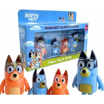 Figurka Figurky z pohádky Bluey, sada 4 ks, modré, plastové, 23 cm