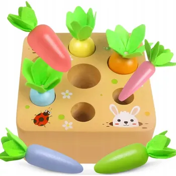 Dřevěná hračka Dřevěné hračky pro rozvoj motoriky dítěte Montessori pro děti od 6 měsíců