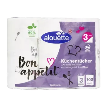 Utěrka alouette Kuchyňské utěrky 3vrstvé XXL 3 ks 69 m