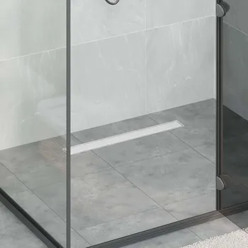 Odvodňovací žlab Sprchový odtok 2 v 1 s 360° sifonem Stříbrná 60 cm