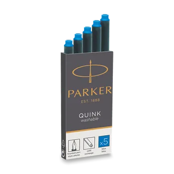 Náplň do psacích potřeb Inkoustové bombičky Parker, omyvatelné - 5 ks, modrý