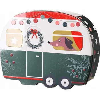 Dóza na potraviny Vánoční plechová dóza na sušenky, perníky, KAMPER