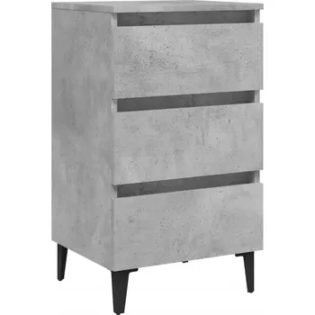 Noční stolek Noční stolek industriální šedo-betonový 40 x 35 x 69 cm s kovovými nožkami